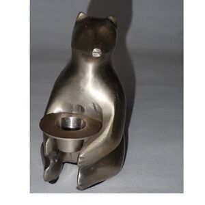Restoration Hardware Polar Bear Taper Candle Holder Silver Metal Vintage